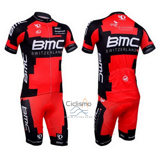 Bmc Ropa Ciclismo Culotte Corto 2013 Mangas Cortas Negro y Rojo